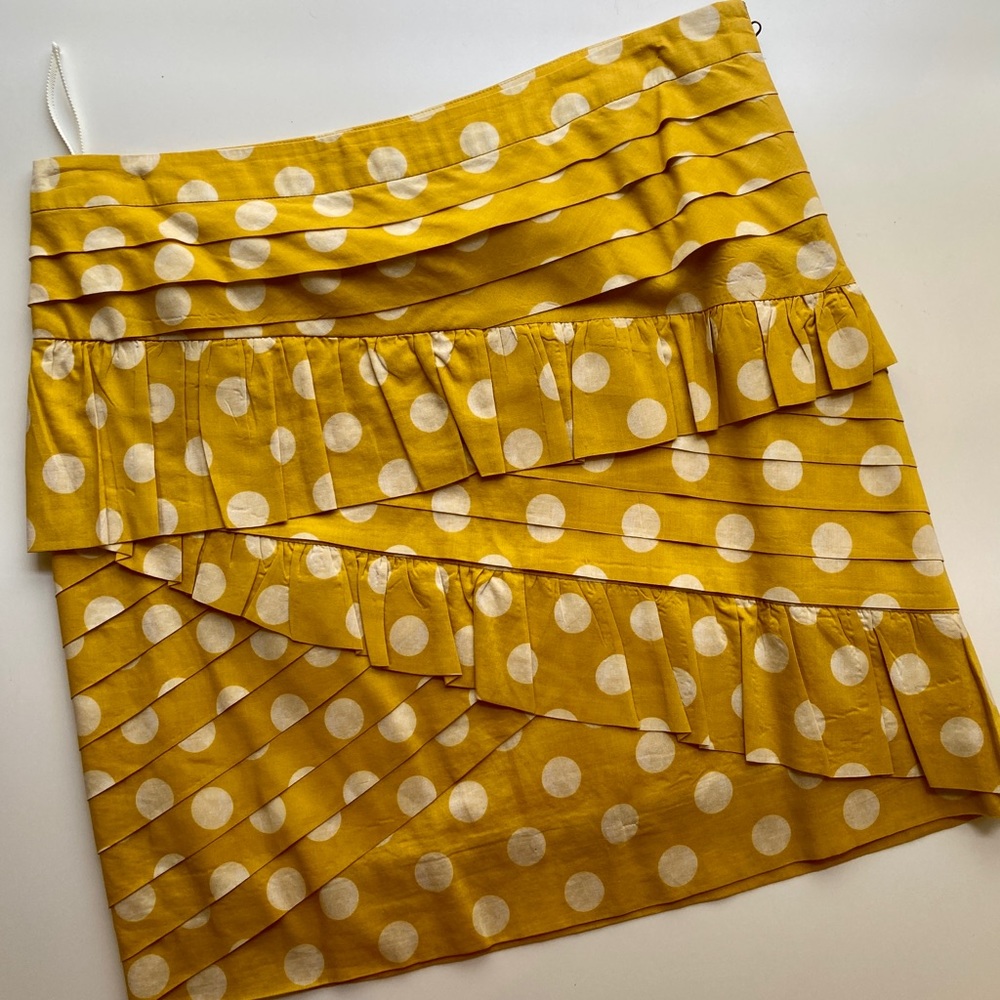 Leifsdottir yellow and white polka dot ruffle skirt